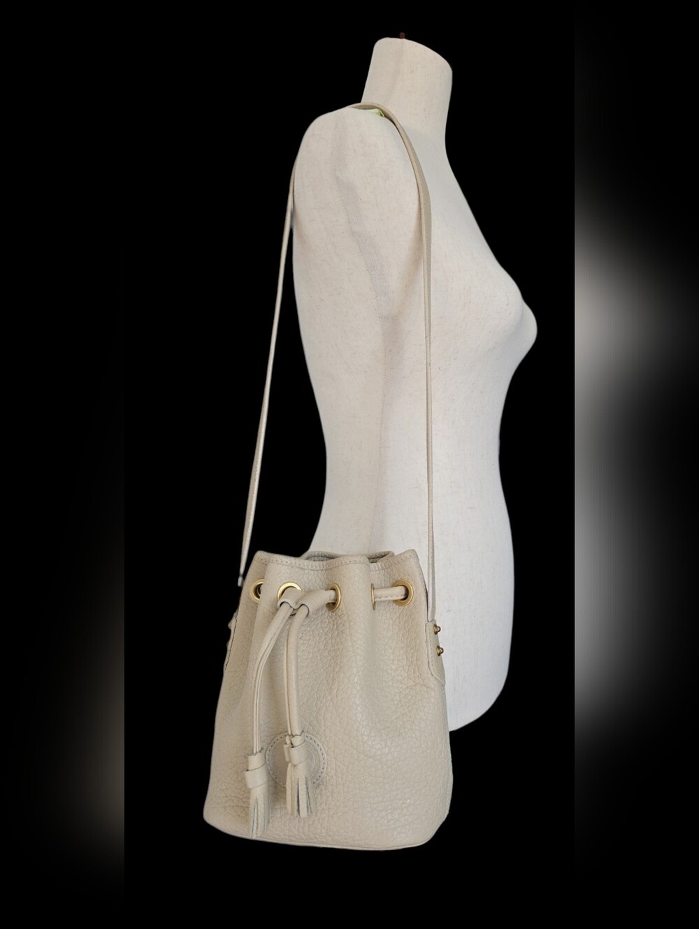 Vintage Dooney & Bourke AWL Bone Mini Drawstring Bucket Shoulder Bag EUC - Picture 7 of 16